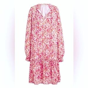 J. Crew Pink and Red Floral Blouse